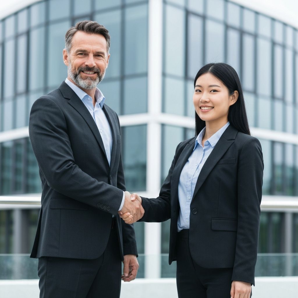 Two professionals shaking hands